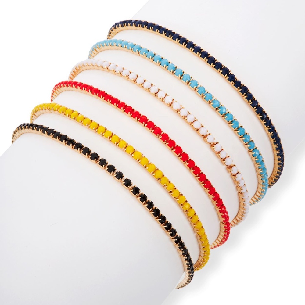 Color Beaded Gold Stretchy Bracelet - NEW WITH TAGS